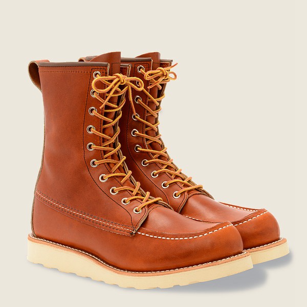 Red Wing Heritage Boots Brown - Red Wing Mens Classic Moc – 8-inch Legacy Leather - VEKPA-1693